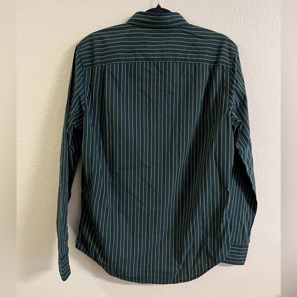 NWOT American Eagle Green Striped Button Down Shirt - Picture 2 of 3